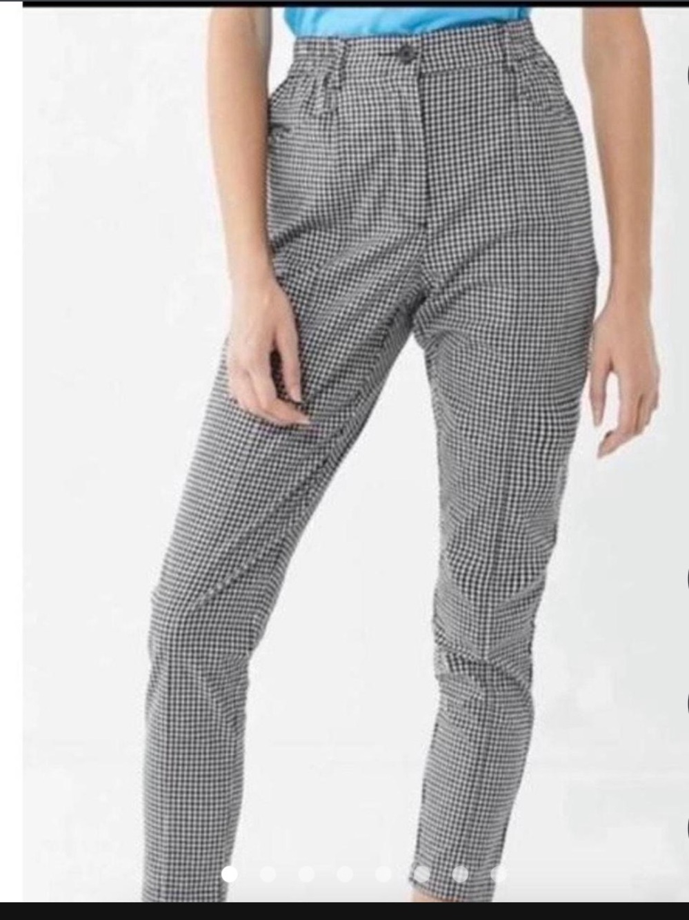 UO silence + noise Black and White Gingham High-Waist Skinny Pants